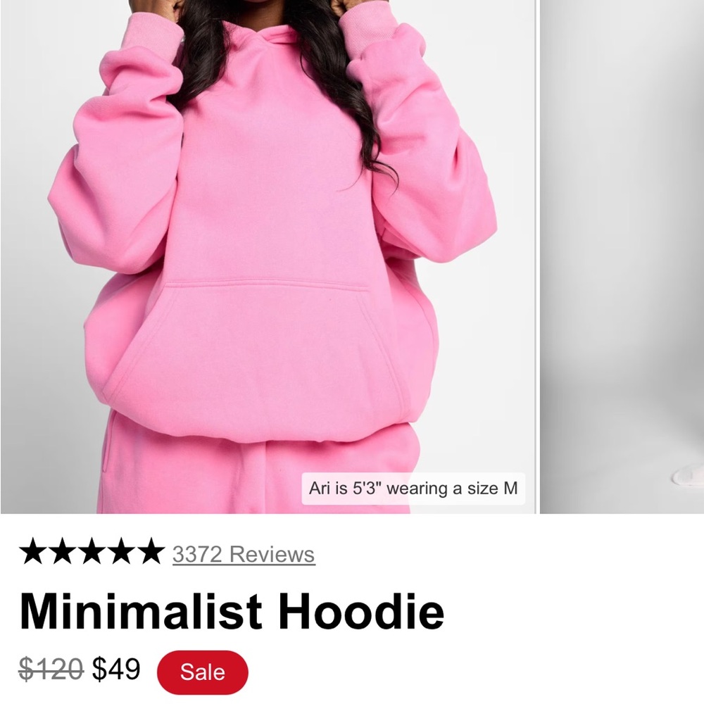 Pink Minimalist Hoodie